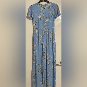 Floral/light blue Romper